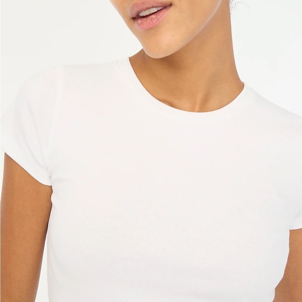 NEW J.Crew Factory Cropped Ribbed Tee - Picture 2 of 8
